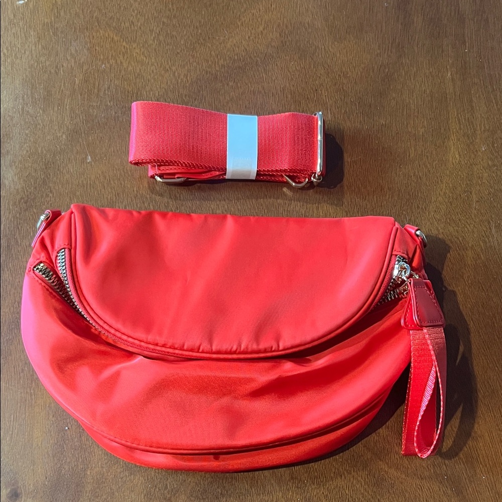 Red Crossbody Bag with Strap